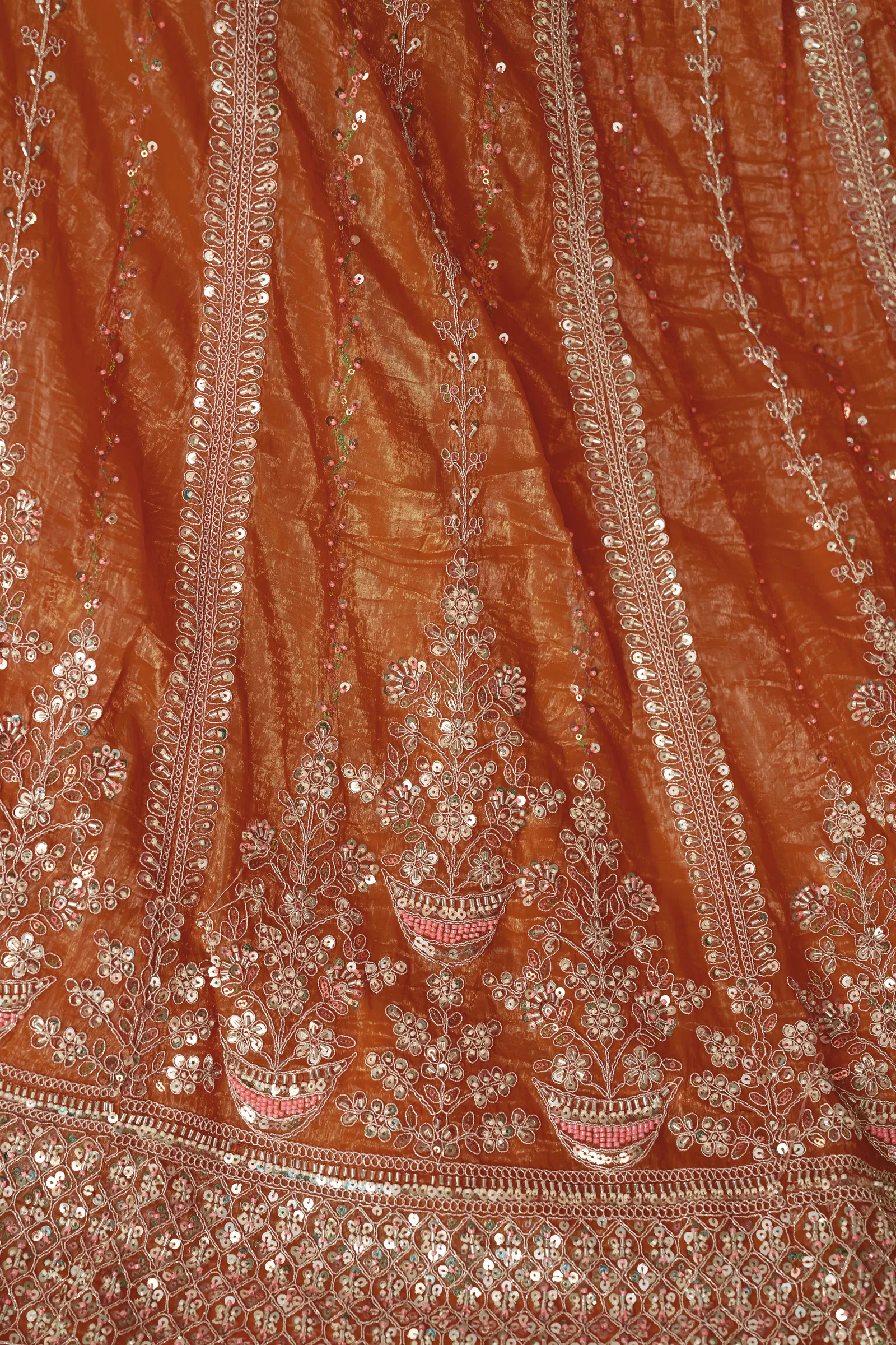 Kf 44 Orange Jimmy Choo Embroidered Bridal Lehenga Wholesale Suppliers In Mumbai
